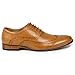 UVS2 Men's Rust Brown Wing Tip Perforated Lace Up Oxford Dress Shoes