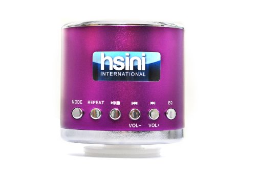 (PURPLE) KD-MN02 Portable Mini Music SD USB Speaker FM for PC Mobile Phone MP3 Player