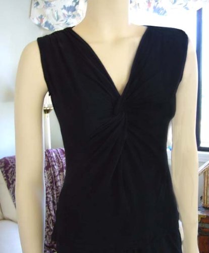 MARRIKAS Viscose From Bamboo Sleeveless Twist Top BLACK X-LARGE (16)