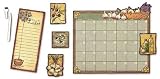 Olive and Garlic Kitchen Cooking Refrigerator Magnetic Organizer Set Includes; Dry Erase Calendar, 4 accent Magnets, Magnetic Note Pad Shopping List, plus Dry Erase Marker with Eraser Cap