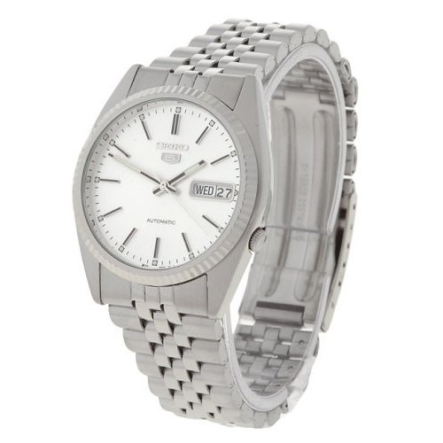 417WIobFZRL Seiko Wrist Watches Seiko 5 Mens Automatic Mechnical Self Winding Stainless Steel White Dial Watch SNXJ89K1 Review