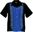 Blue Tribal Embroidered Biker Shirt, Tribal Life, Dragonfly