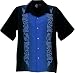 Blue Tribal Embroidered Biker Shirt, Tribal Life, Dragonfly