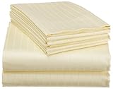 IMAGE OF Cottonova Tuxedo Stripe 450-Thread Count 2-Piece Cotton Pillow Case Set, King, Pale Yellow