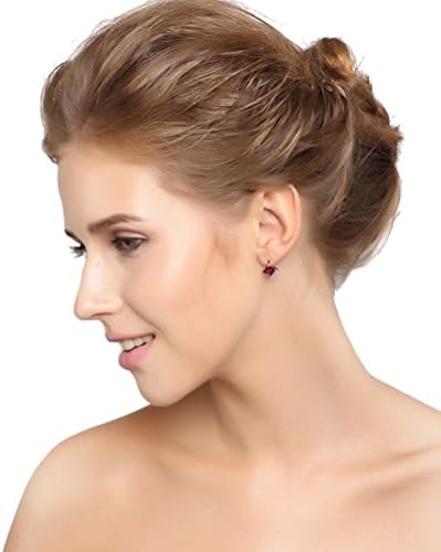 Sterling Silver Square Crystal Diamond Stud Earrings