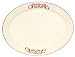 Ceramic Pottery Large Oval Platter With Crimson Red Decorative Scroll Design 15.5"L