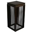 Handmade Asian Furniture - 30" Contemporary Ribbed Teak Wood Accent End Table