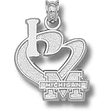 Univ Of Michigan I Heart M Michigan Pendant (Silver)