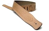 DBM Italian Leather Guitar Strap: Natural 'Celtic' Strap (Up to 1.33m) for Electric / Acoustic / Bass Guitar