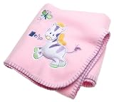 Zebra Squeak Blanket in Pink