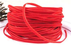 10y 1/8" Width Velvet Ribbon for Packing and Decoration (Red)