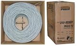 RG6 18AWG, Solid Coaxial Cable, Gray, 1000 ft, Pullbox