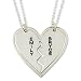 Necklace Forever Best Friends BFF Couple's Breakable Heart Pendant -Any Two Names Two Chains