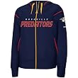 Nashville Predators Hoodies : Reebok Nashville Predators Ladies Navy Blue Dazzle Trim Full Zip hoodi
