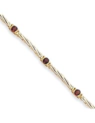 7 Inch 14k Gold Garnet Bracelet