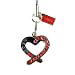 Heart-Shaped Cell Phone Charm With Red Rhinestones