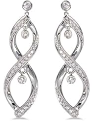 14K White Gold Diamond Dashing Diamonds Earrings