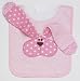 Pink Bunny Velour Pullover Teether Bib
