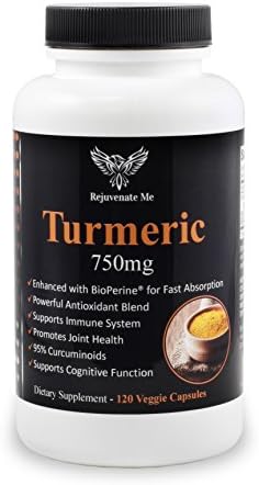 Premium Natural Turmeric Curcumin with Bioperine for rapid absorption- 4 month supply - 750mg of Anti-Oxidant Power! Promotes Healthy Heart, Brain, and Digestive System - 100% Satisfaction Guaranteed
