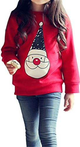 Girls Sweet Christmas Hoddies Sweatershirt Velvet Polloves Red