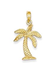 14k Yellow Gold Palm Tree Pendant. Metal Wt- 1.63g