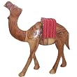 Olive Wood Camel With Red Saddle(7.2"H)