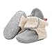 Zutano Cozie Fleece Baby Booties with Faux-Fur Lining, Unisex, for Newborns, Infants, and Toddlers, Heather Gray Furry, 3M