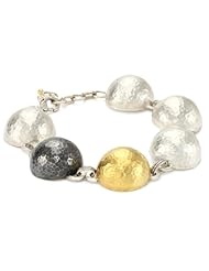 GURHAN "Dome" Silver, Dark Silver, and Gold Half Dome Bracelet