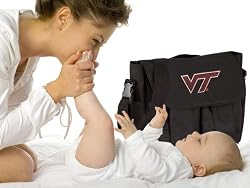 Virginia Tech Diaper Bag Official NCAA College Logo Deluxe Hokies - Baby Bag - BEST Baby Shower GIFT for New Dad, Father or New Mom Mother GIFTS