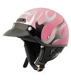 Raider Pink Medium Deluxe Half Helmet with Flame