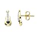 XPY 10k Yellow Gold Guitar and Diamond Stud Earrings (.03cttw, I-J Color, I2-I3 Clarity)
