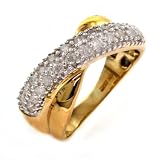 10k Yellow Gold Diamond Criss Cross Pave Ring (1/2 cttw, I-J Color, I2-I3 Clarity)