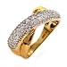 Jewelry : 10k Yellow Gold Diamond Criss Cross Pave Ring (1/2 cttw, I-J Color, I2-I3 Clarity)