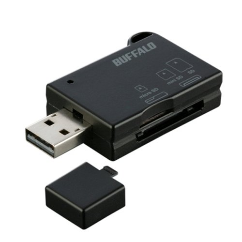 バッファローコクヨサプライ BUFFALO カードリーダー/ライター SD/microSD/miniSD 24対応 ブラック BSCRSDU2BK