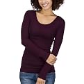 Mossimo Supply Co. Juniors Boatneck Thermal Top - Atlantic Burgundy