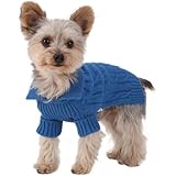 Stinky G Royal Blue Dog Aran Sweater, #10 - S