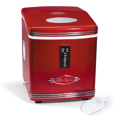 Nostalgia Electrics RIC-100 Retro Series Automatic Ice Maker, Red Nostalgia Electrics RIC-100 Retro Series Automatic Ice Maker, Red