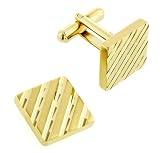 JJ Weston Diagonal Diamond Cut Cufflinks with Presentation Box. Made in the USA