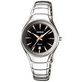 Casio Women's LTP1325D-1AV Silver Stainless-Steel Quartz Watch with Black Dial