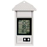 Max/Min thermometer for greenhouses & grow rooms (White) 