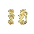 Daisy Chain Champagne Cubic Zirconia Hoop Earrings in 18k Yellow Gold Overlay Sterling Silver
