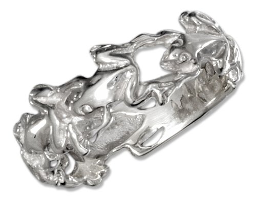 Sterling Silver Alternating Open Hearts Band Ring (size 05)
