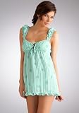 Betsey Johnson Intimates Pintucked Babydoll with Matching G-String Sleepwear