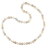 Sterling Silver Multi-Color Freshwater 6.5-7mm Cultured Pearl Necklace, 18