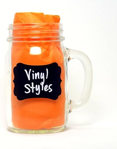 50 Chalkboard Labels by Vinyl Styles - 2.5"W x 1.75"H Fancy Chic Rectangle Gamma - Reusable Chalkboard Blackboard Labels - Wedding Mason Jar Sticker - Kitchen Organization Pantry Decal Tag Lot