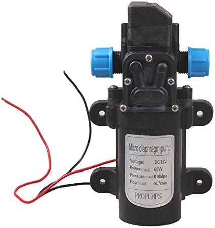 DC 12V 60W Micro Diaphragm Water Pump High Pressure Automatic Switch 8m Range 5L/min