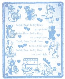 Teddy Bear Blue Baby Throw