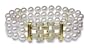 6.5x7mm AAA Quality Japanese Akoya Triple Strand Bracelet - 7 inches (Cobble Clasp)
