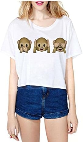 Summer Style Crop Top Monkey Print Casual T-Shirt Fitness Sport Tops Women Vest