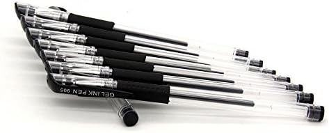 Gel Pens Black Ink 0.5mm Fine Point with Grip Roller Ball Pen for School and Office Daily Work 12 Pack